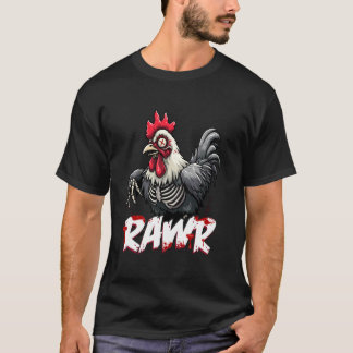 Zombie-Huhn, gruseliger dystopischer untoter Hahn T-Shirt