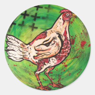 Zombie-Huhn Runder Aufkleber