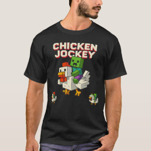 Zombie-Huhn Zombie-Jockey Pixel Lustiger Gamer T-Shirt