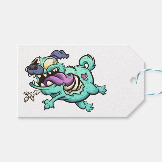 Zombie Hund Geschenkanhänger (Vorderseite (Horizontal))
