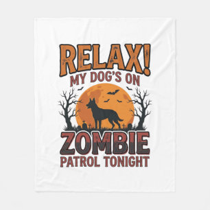 Zombie-Hund-Patrouille Vintage-Halloween-Shirt-Des Fleecedecke