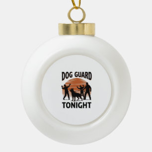 Zombie-Hunde-Patrouille Vintage-Halloween-Shirt_1 Keramik Kugel-Ornament