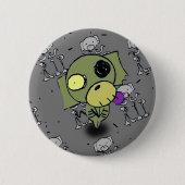 Zombie-Hundeknopf Button (Vorderseite)
