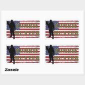 ZOMBIE HUNTER AMERICAN FLAG RECHTECKIGER AUFKLEBER (Blatt)