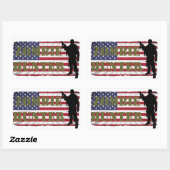 ZOMBIE HUNTER AMERICAN FLAG RECHTECKIGER AUFKLEBER (Blatt)
