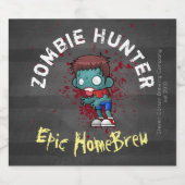 Zombie Hunter Epic HomeBrew Creepy Cool Bierflaschenetikett (Einzelnes Label)