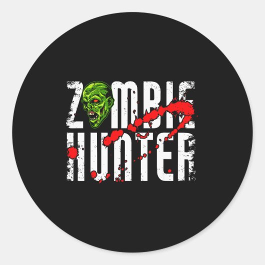 Zombie Hunter _ Halloween Apparel Funny Halloween Runder Aufkleber (Vorderseite)