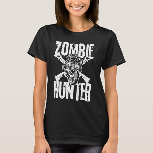 Zombie Hunter Halloween Costume Idea T-Shirt (Vorderseite)
