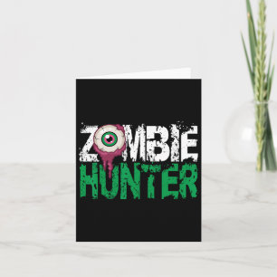 Zombie Hunter Halloween-Shirt Niedlich mit einem A Karte