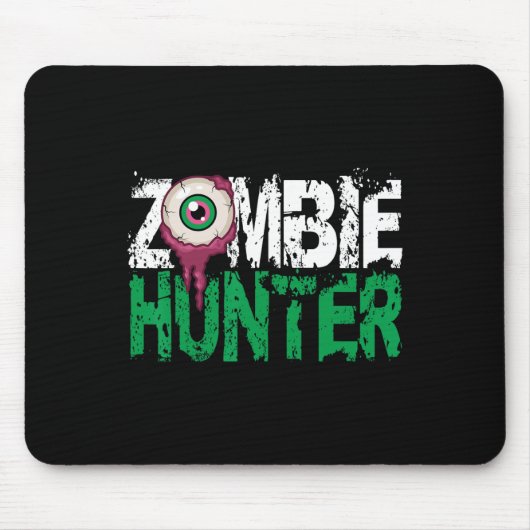 Zombie Hunter Halloween-Shirt Niedlich mit einem A Mousepad (Vorne)