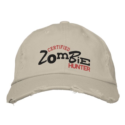 ZOMBIE Hunter Halloween-Stickerei-Hut zertifiziert Bestickte Baseballkappe (Vorderseite)