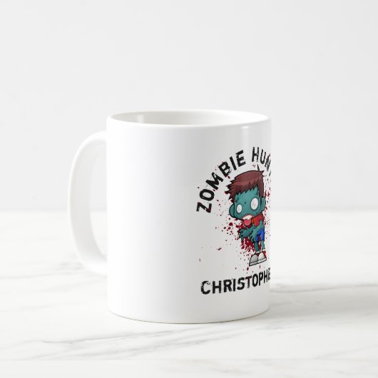Zombie Hunter mit Spritzer Creepy Cool Kaffeetasse (Vorderseite Links)