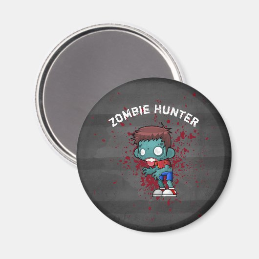 Zombie Hunter mit Spritzer Creepy Cool Magnet (Vorderseite/Rückseite)