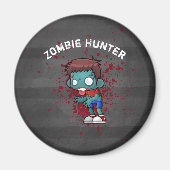 Zombie Hunter mit Spritzer Creepy Cool Magnet (Vorne)
