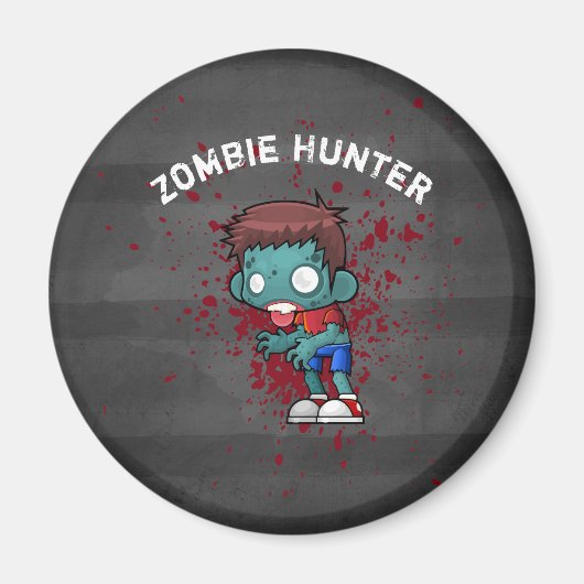 Zombie Hunter mit Spritzer Creepy Cool Magnet (Vorne)