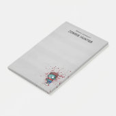 Zombie Hunter mit Spritzer Creepy Cool Post-it Klebezettel (angewinkelt)