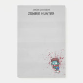 Zombie Hunter mit Spritzer Creepy Cool Post-it Klebezettel (Vorderseite)