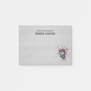 Zombie Hunter mit Spritzer Creepy Cool Post-it Klebezettel