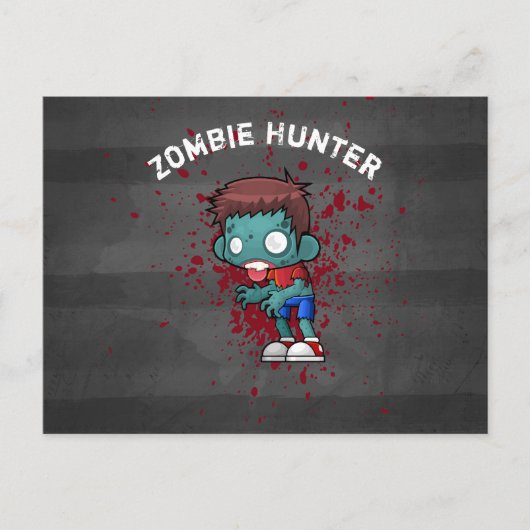 Zombie Hunter mit Spritzer Creepy Cool Postkarte (Vorderseite)