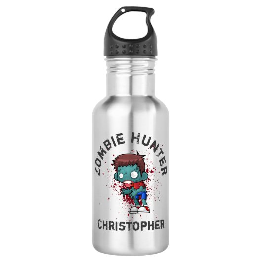 Zombie Hunter mit Spritzer Creepy Cool Trinkflasche (Vorderseite)