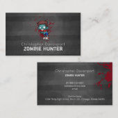 Zombie Hunter mit Spritzer Creepy Cool Visitenkarte (Vorne/Hinten)