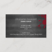 Zombie Hunter mit Spritzer Creepy Cool Visitenkarte (Rückseite)