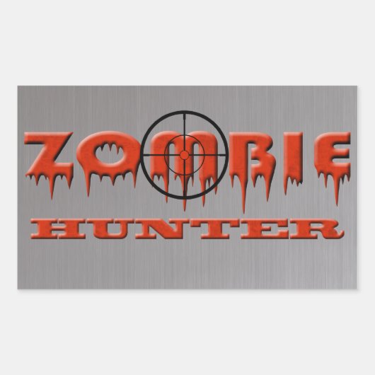 Zombie Hunter Rechteckiger Aufkleber (Vorderseite)
