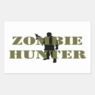 ZOMBIE HUNTER RECHTECKIGER AUFKLEBER