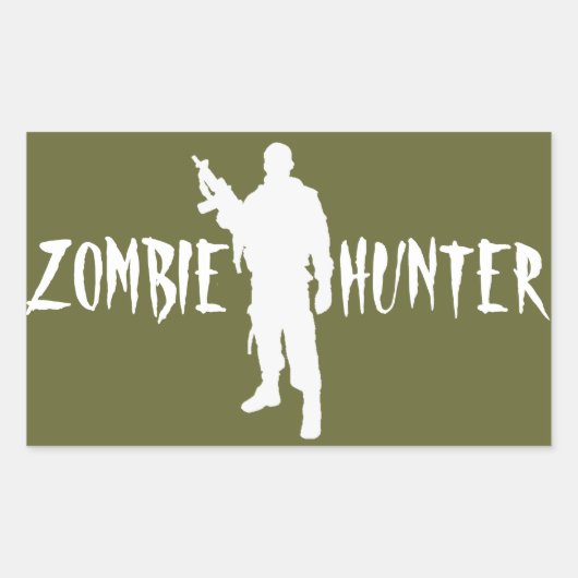 ZOMBIE HUNTER RECHTECKIGER AUFKLEBER (Vorderseite)