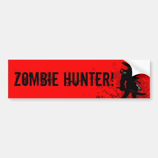 ZOMBIE HUNTER! - Roter Autoaufkleber (Vorne)