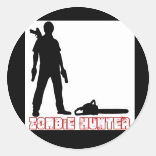 Zombie-Hunter Runder Aufkleber (Vorderseite)