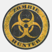 Zombie Hunter Runder Aufkleber (Vorderseite)