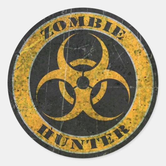 Zombie Hunter Runder Aufkleber (Vorderseite)