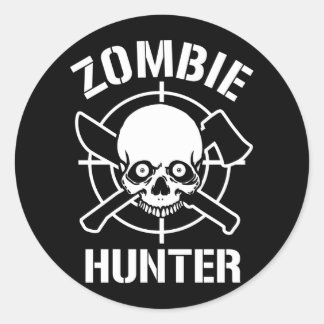 Zombie Hunter Runder Aufkleber