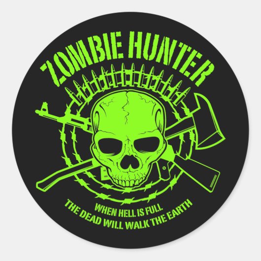 Zombie Hunter Sticker (Vorderseite)