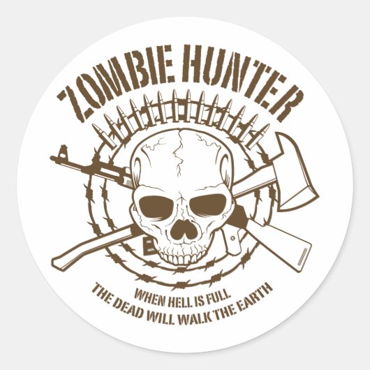 Zombie Hunter Sticker (Vorderseite)