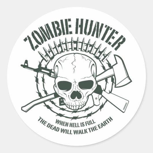 Zombie Hunter Sticker (Vorderseite)