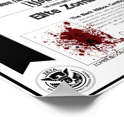 Zombie Hunter Zertifikat - ZETA! Poster (Ecke)