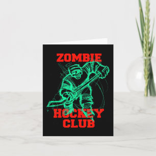Zombie Ice Hockey Club Halloween Trick oder Treat Karte