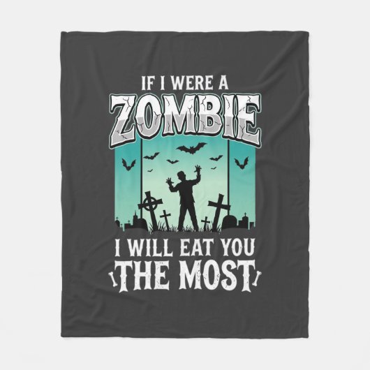 Zombie ich werde dich essen Halloween-Design_1 Fleecedecke (Vorderseite)