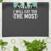 Zombie ich werde dich essen Halloween-Design_1 Geschirrtuch (Gefaltet)