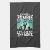 Zombie ich werde dich essen Halloween-Design_1 Geschirrtuch (Vertikal)