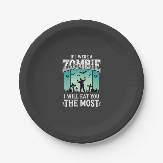 Zombie ich werde dich essen Halloween-Design_1 Pappteller (Vorderseite)