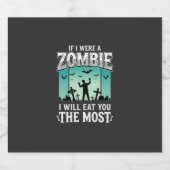 Zombie ich werde dich essen Halloween-Design_1 Schaumweinetikett (Einzelnes Label)