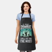 Zombie ich werde dich essen Halloween-Design_1 Schürze (Getragen)