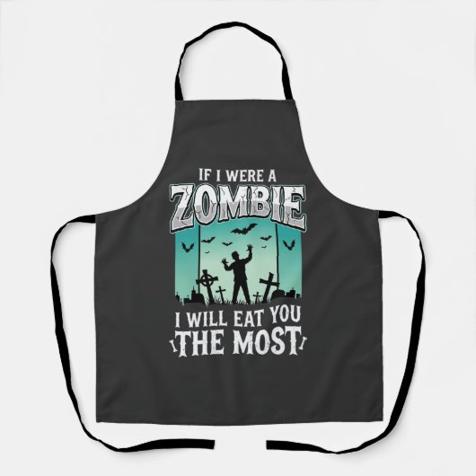Zombie ich werde dich essen Halloween-Design_1 Schürze (Vorderseite)