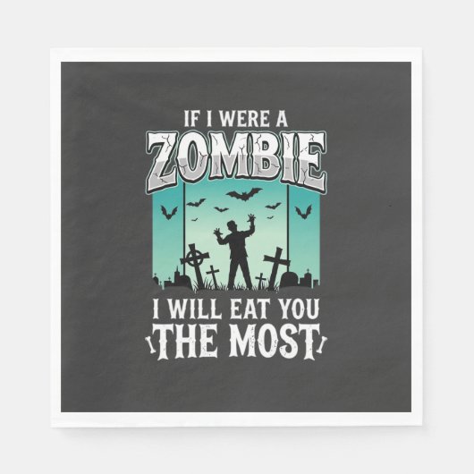 Zombie ich werde dich essen Halloween-Design_1 Serviette (Vorderseite)