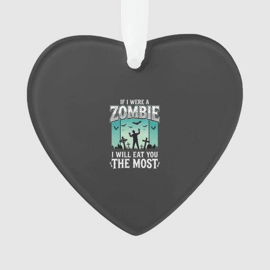 Zombie ich werde dich Halloween-Design_1 essen Ornament (Vorderseite)