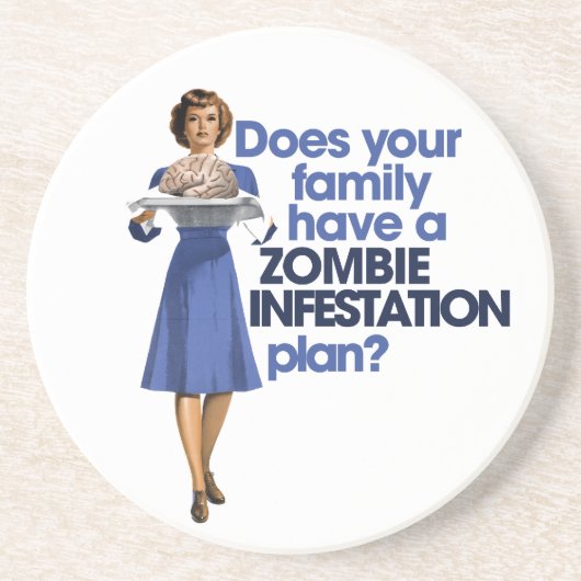 Zombie-Infektionsplan Sandstein Untersetzer (Vorne)