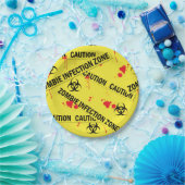 Zombie-Infektionszone Vorsicht Tape Blood erhalten Pappteller (Party)